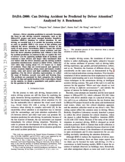 DADA-2000: Can Driving Accident be Predicted by Driver Attention?
  Analyzed by A Benchmark