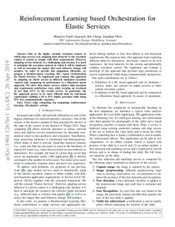 Reinforcement Learning Based Orchestration for Elastic Services