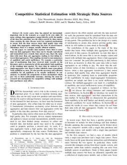 Competitive Statistical Estimation with Strategic Data Sources