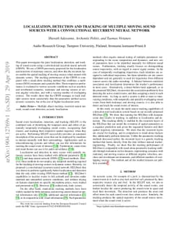 Localization, Detection and Tracking of Multiple Moving Sound Sources
  with a Convolutional Recurrent Neural Network