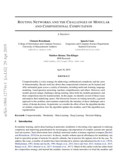 Routing Networks and the Challenges of Modular and Compositional
  Computation