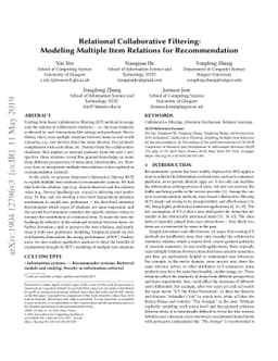 Relational Collaborative Filtering:Modeling Multiple Item Relations for
  Recommendation