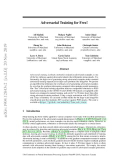 Adversarial Training for Free!