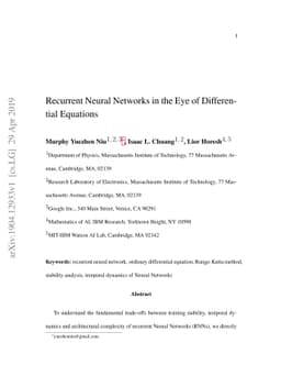 Recurrent Neural Networks in the Eye of Differential Equations