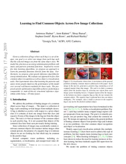 Learning to Find Common Objects Across Few Image Collections