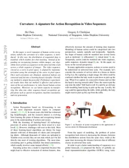 Curvature: A signature for Action Recognition in Video Sequences