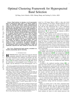Optimal Clustering Framework for Hyperspectral Band Selection
