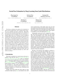 Facial Pose Estimation by Deep Learning from Label Distributions