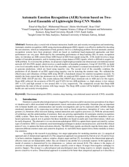 Automatic Emotion Recognition (AER) System based on Two-Level Ensemble
  of Lightweight Deep CNN Models