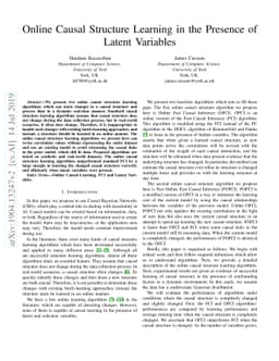 Online Causal Structure Learning in the Presence of Latent Variables