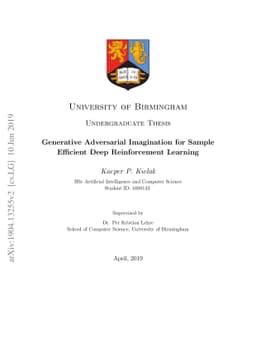 Generative Adversarial Imagination for Sample Efficient Deep
  Reinforcement Learning