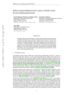 Structured Prediction using cGANs with Fusion Discriminator