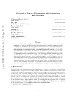 Categorical Feature Compression via Submodular Optimization