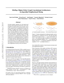 MixHop: Higher-Order Graph Convolutional Architectures via Sparsified
  Neighborhood Mixing