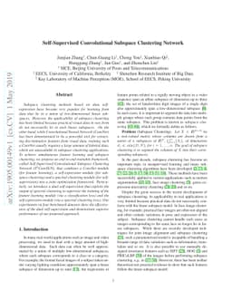 Self-Supervised Convolutional Subspace Clustering Network