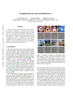 Dropping Pixels for Adversarial Robustness