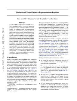 Similarity of Neural Network Representations Revisited