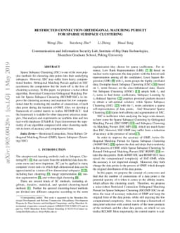 Restricted Connection Orthogonal Matching Pursuit For Sparse Subspace
  Clustering