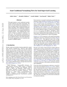 Semi-Conditional Normalizing Flows for Semi-Supervised Learning