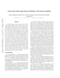 Large-scale weakly-supervised pre-training for video action recognition