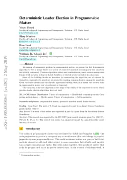 Deterministic Leader Election in Programmable Matter