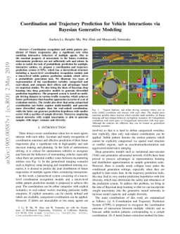 Coordination and Trajectory Prediction for Vehicle Interactions via
  Bayesian Generative Modeling
