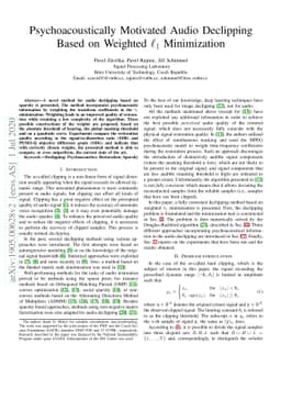 Psychoacoustically Motivated Audio Declipping Based on Weighted l1
  Minimization