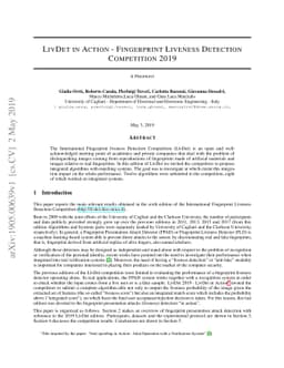 LivDet in Action - Fingerprint Liveness Detection Competition 2019