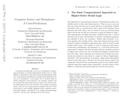 Computer Science and Metaphysics: A Cross-Fertilization