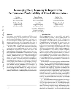 Leveraging Deep Learning to Improve the Performance Predictability of
  Cloud Microservices