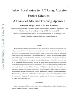 Indoor Localization for IoT Using Adaptive Feature Selection: A Cascaded
  Machine Learning Approach