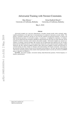 Adversarial Training with Voronoi Constraints
