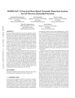 HADES-IoT: A Practical Host-Based Anomaly Detection System for IoT
  Devices (Extended Version)
