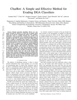 CharBot: A Simple and Effective Method for Evading DGA Classifiers