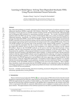Learning in Modal Space: Solving Time-Dependent Stochastic PDEs Using
  Physics-Informed Neural Networks