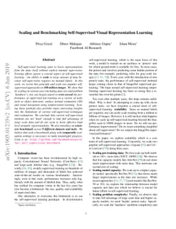 Scaling and Benchmarking Self-Supervised Visual Representation Learning