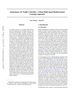 Autonomous Air Traffic Controller: A Deep Multi-Agent Reinforcement
  Learning Approach