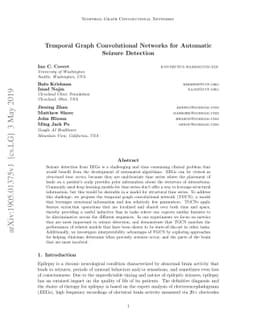 Temporal Graph Convolutional Networks for Automatic Seizure Detection