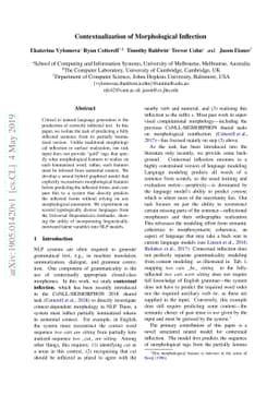 Contextualization of Morphological Inflection