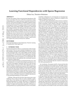 Learning Functional Dependencies with Sparse Regression
