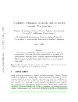 Regularized estimation for highly multivariate log Gaussian Cox
  processes
