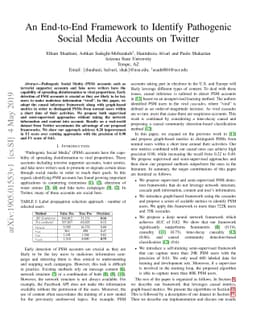 An End-to-End Framework to Identify Pathogenic Social Media Accounts on
  Twitter
