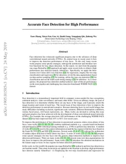 Accurate Face Detection for High Performance
