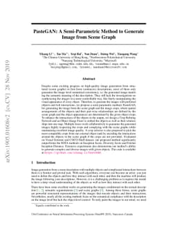 PasteGAN: A Semi-Parametric Method to Generate Image from Scene Graph