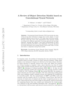 A Review of Object Detection Models based on Convolutional Neural
  Network