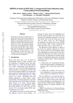 HHMM at SemEval-2019 Task 2: Unsupervised Frame Induction using
  Contextualized Word Embeddings