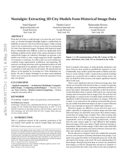 Nostalgin: Extracting 3D City Models from Historical Image Data