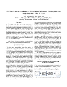 Creating Lightweight Object Detectors with Model Compression for
  Deployment on Edge Devices