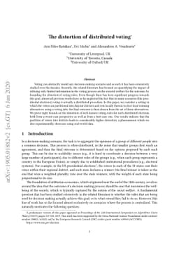 The distortion of distributed voting