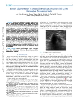 Lesion Segmentation in Ultrasound Using Semi-pixel-wise Cycle Generative
  Adversarial Nets